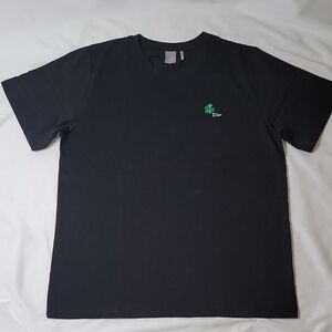 Dior Black Short Sleeve Tee with Green Clover